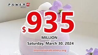 Result of Powerball lottery on March 27 2024  Jackpot rises to 935000000 [upl. by Karoly]