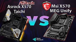 Asrock X570 Taichi vs Msi X570 MEG Unify  SpecFinderX [upl. by Ilegna]