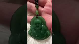 Chrysoprase laughing buddah with green glass beads lucky [upl. by Ailis]