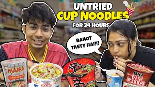 Untried Instant CUP NOODLES for 24 Hours🍜🍝 [upl. by Collum]