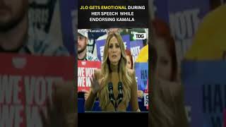 watch  Jennifer Lopez Gets Emotional as she wraps up her speech during a rally endorsing Kamala [upl. by Kynan]