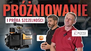 Jak przeprowadzić PRÓŻNIOWANIE i test szczelności klimatyzacji  Konsi X Testo [upl. by Aryaz816]