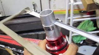 How To Cut A Bike Steerer Tube and Tap Starnut Down  Cheap Hacksaw Method [upl. by Petty]