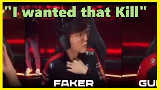 Faker Angry about his Team ending the Game without permission [upl. by Yelhsa]