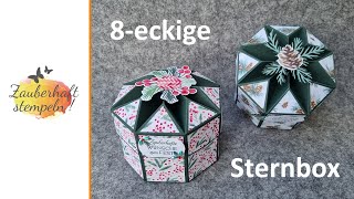 8eckige Sternbox  Malerische Weihnachten  Oktagon Sternbox  star gift box  Stampin Up [upl. by Oznol]