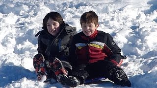 Playing and sledding in the snow [upl. by Cassi]