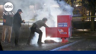 Ballot drop boxes set on fire in Oregon Washington state Officials [upl. by Karna878]