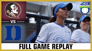 Florida State vs Duke Full Game Replay  2024 ACC Softball Championship Finals [upl. by Ainafets475]