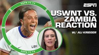 USWNT DOMINATE Zambia in Olympics Tournament 😤 This is who we want to see  Ali Krieger  ESPN FC [upl. by Hansen]