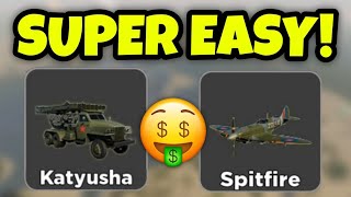 How To GET The Katyusha amp Spitfire Super Fast  War Tycoon [upl. by Annyahs]