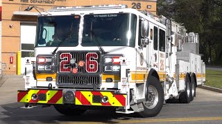 Anne Arundel County Fire Department New Tower Ladder 26 amp Engine 26 Responding 42624 [upl. by Kcirdor696]