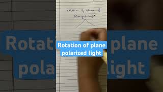 rotation of plane polarized light ytshorts viral viralshort trending chemistry [upl. by Penoyer]