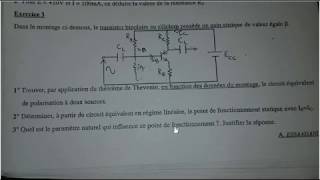 Correction dexamen Électronique analogique part 4 Transistor bipolaire [upl. by Rodablas]