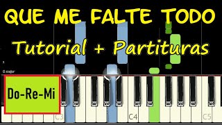 QUE ME FALTE TODO Zuleyka Barreiro Piano Tutorial Cover  Partitura PDF Sheet Midi Pista Letra [upl. by Ben]