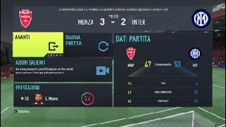 FIFA 22 Modalità Carriera 13 giornata della Serie A Enilive Monza Inter [upl. by Bambie257]