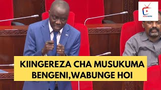 MUSUKUMA AONGEA KIINGEREZA AKICHANGIA BUNGENI WABUNGE WAVUNJWA MBAVU [upl. by Zacherie190]