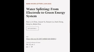 Water Splitting From Electrode to Green Energy System  RTCLTV [upl. by Nelloc]