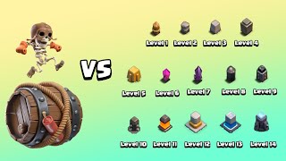 Every level wall vs Super Wall Breaker  Clash of Clans [upl. by Noevad]