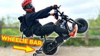 Unlock Your Wheelie Skills EBOX Dragster Mini Bike and Wheelie Bar Review [upl. by Analeh178]