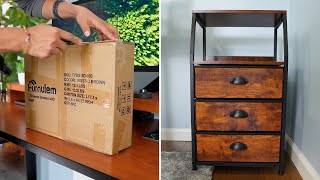 Furnulem Dresser Nightstand Assembly and Overview [upl. by Nedia]