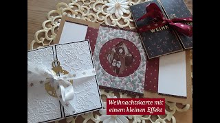 Weihnachtskarte mit einem kleinen Effekt basteln  persönliche Weihnachtskarte [upl. by Tracy]