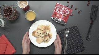 Recette facile pancakes au chocolat KitKat  recette petitdéjeuner ou brunch  Croquons la Vie [upl. by Bow]