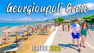 Chania Crete Georgioupoli walking tour 4k Drone shots Kreta Greece 2023 [upl. by Champ]