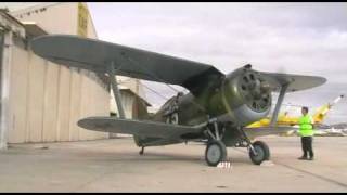 Polikarpov I153 Tchaika Engine Startup [upl. by Chara511]