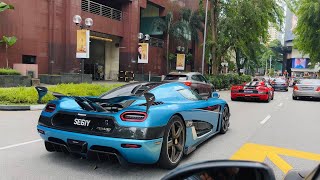 Racing Two Koenigsegg Ageras Through Singapore Uncut Ver [upl. by Loss]