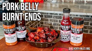 Smoked Cherry Apple Glazed Pork Belly Burnt Ends  Heath Riles BBQ [upl. by Hamas]