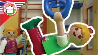 Playmobil movie english Kiddy Gym  The Playmobil Hauser Family kids cartoons [upl. by Sillihp]