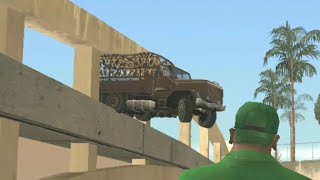 Barracks OL got stuck on the bridge funny glitch in GTA San Andreas [upl. by Medeah]