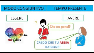 Italiano per stranieri Lezione 120 MODO CONGIUNTIVO TEMPO PRESENTE AUSILIARI ESSERE E AVERE [upl. by Elbring]