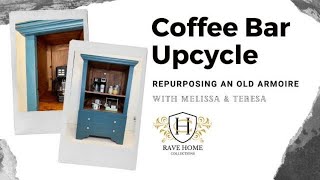 How to Turn an armoire into a coffee bar  Antebellum Blue by Dixie Belle [upl. by Nadual]