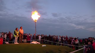 Lighting of the Cleeve Hill Jubilee Beacon  2nd June 2022 [upl. by Akeimahs549]