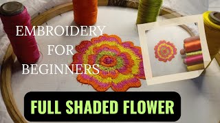 Full Shaded Flower machine Embroidery  Learn Embroidery [upl. by Nosrej]