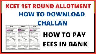 HOW TO DOWNLOAD FEES CHALLAN KEA KCET 2024 I [upl. by Suirauqram]