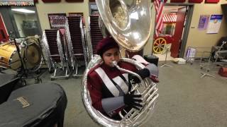 Big sound in a small package  smallsized student plays the sousaphone [upl. by Lamonica]