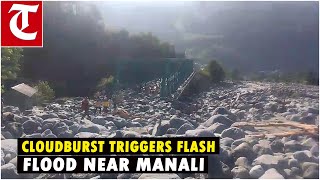 Flash flood in Kullu’s Anjani Mahadev ManaliLeh highway closed [upl. by Chadwick]