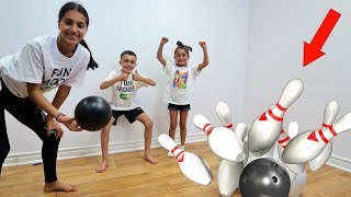 KIDS GIANT BOWLING CHALLENGE toys for kids [upl. by Kciwdahc278]