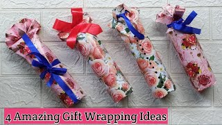 4 Amazing Gift Wrapping Idea  Bottle Wrapping Idea  Perfume Wrapping  Gift Packing Idea [upl. by Troyes]