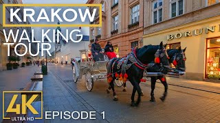 City Walk along the Streets of Krakow Poland  4K City Walking Tour with City Sounds  Episode 1 [upl. by Lust861]