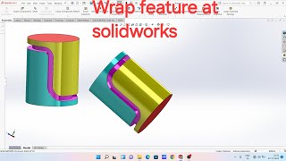 Solidworks tutorial2022 How to use wrap feature at solidworks [upl. by Obeded]