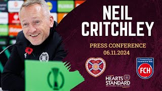 Hearts Neil Critchley on making Tynecastle horrible for Heidenheim in UEFA Conference League [upl. by Alisen]