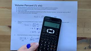 Calculate vv Percent by Volume of a solution [upl. by Nylacaj763]