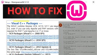 How to fix wampserver installing error VC packages install [upl. by Harden485]