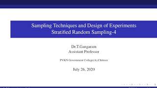 Stratified Random Sampling allocation of sample size [upl. by Oidgime621]