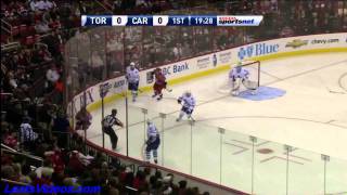 Maple Leafs  Hurricanes Dion Phaneuf Hit Ruutu  110124 [upl. by Esmerelda368]