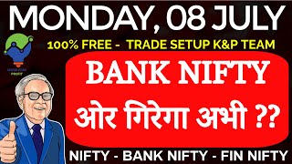 NIFTY PREDICTION AND BANKNIFTY ANALYSIS FOR MONDAY 08 JULY 2024  BANK NIFTY TOMORROW PREDICTION [upl. by Suoirad]