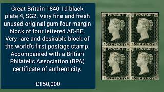 10 Most Valuable British Stamps Value  Part 1  Great Britain Postage Stamps Value [upl. by Suilienroc]